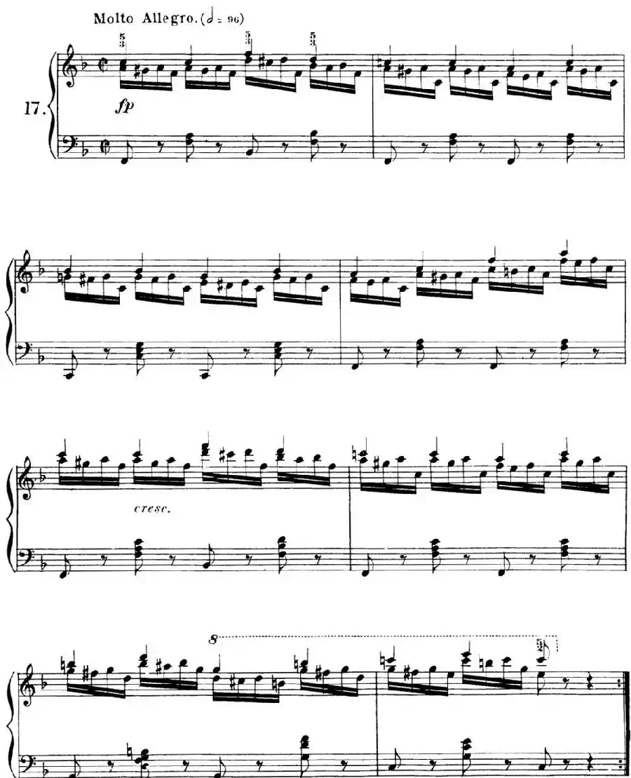 40首车尔尼Op.299钢琴快速练习曲(NO.17)