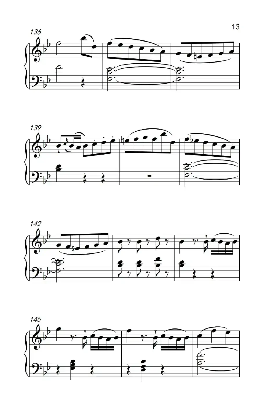 第七级1.♭B大调奏鸣曲 第一乐章 K.570(中央音乐学院 钢琴(业余)考级教程 7-9级)