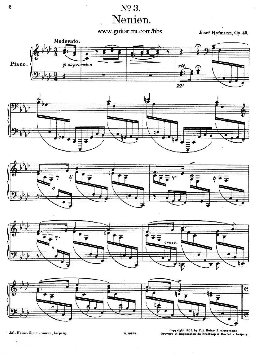 Charakterskizzen Op.40（个性素描 3. 无题 Nenien）