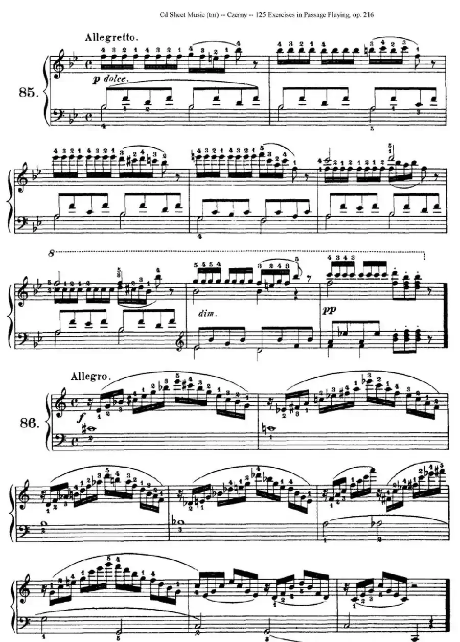 125 Exercises in Passage Playing Op.261（车尔尼125首钢琴短乐句练习曲（79——94）