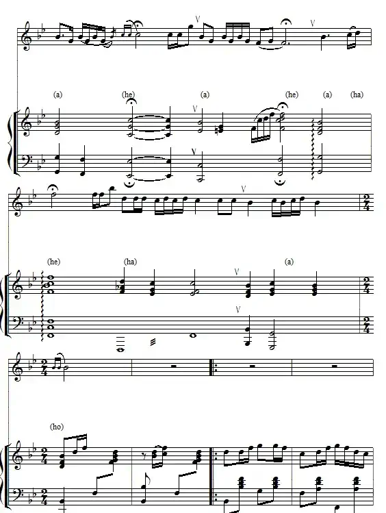 吉祥那达慕（内蒙民歌、钢琴伴奏谱）