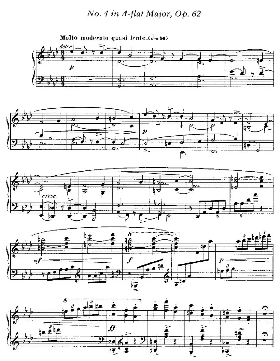4 Valses Caprice（4首随想圆舞曲）（Op.62 No. 4 in A-flat）
