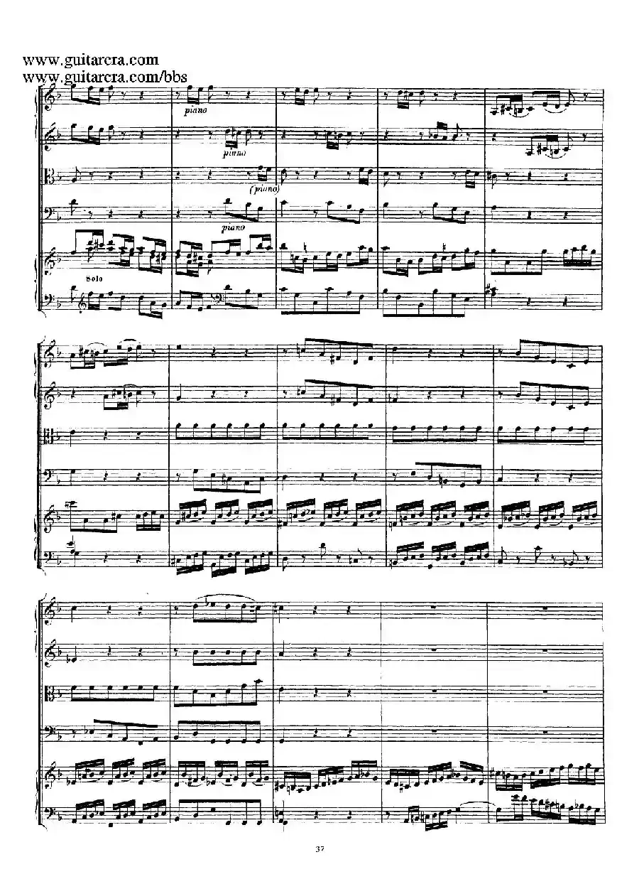 d小调第一号古钢琴协奏曲 BWV 1052（总谱）