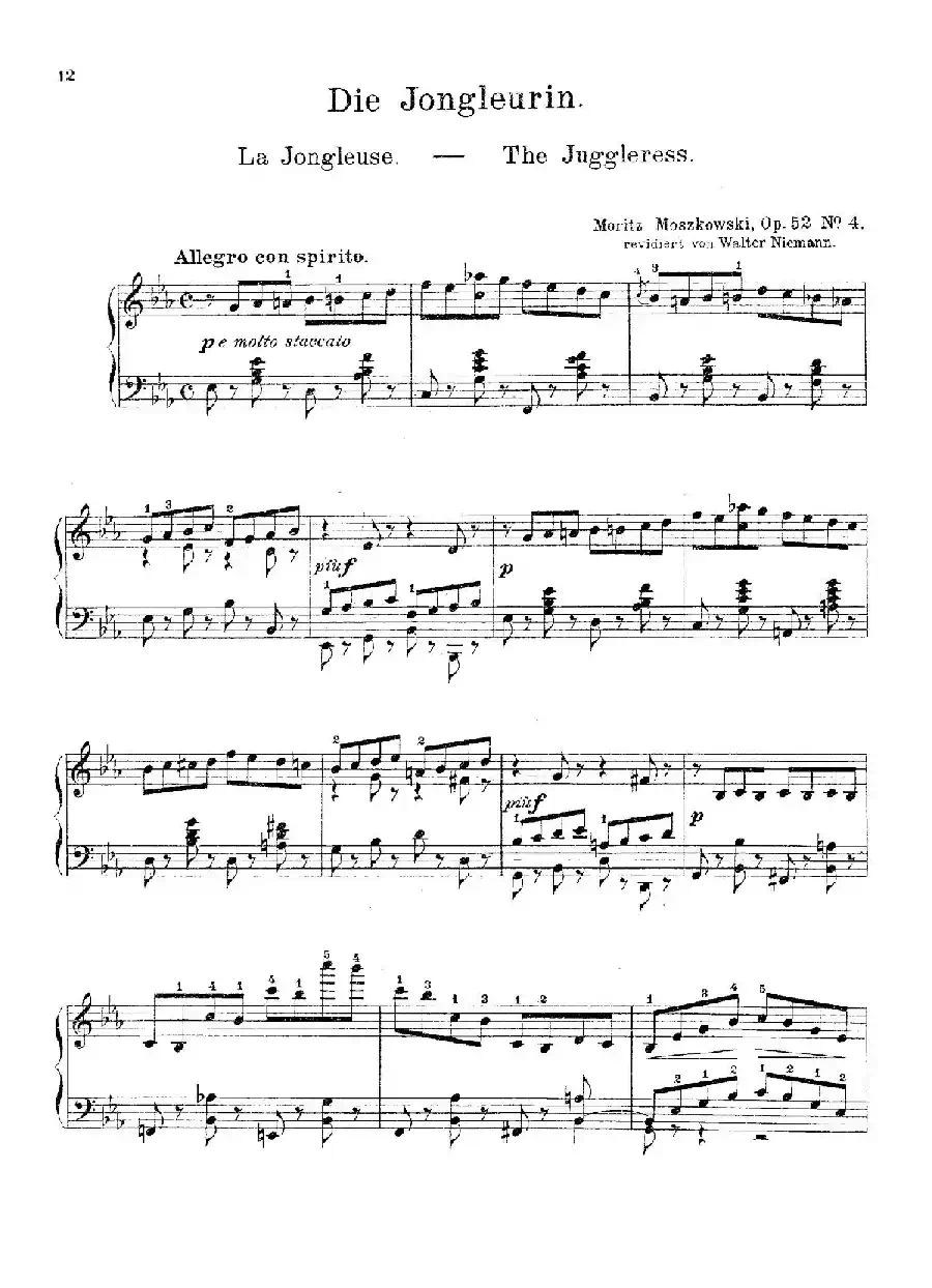 Die Jongleurin Op.52 No.4（女丑角）