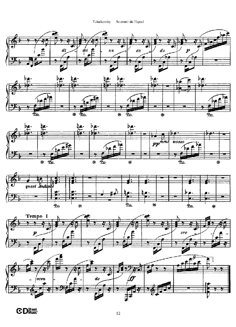 Souvenir de Hapsal Op.2（哈普萨的回忆·2）