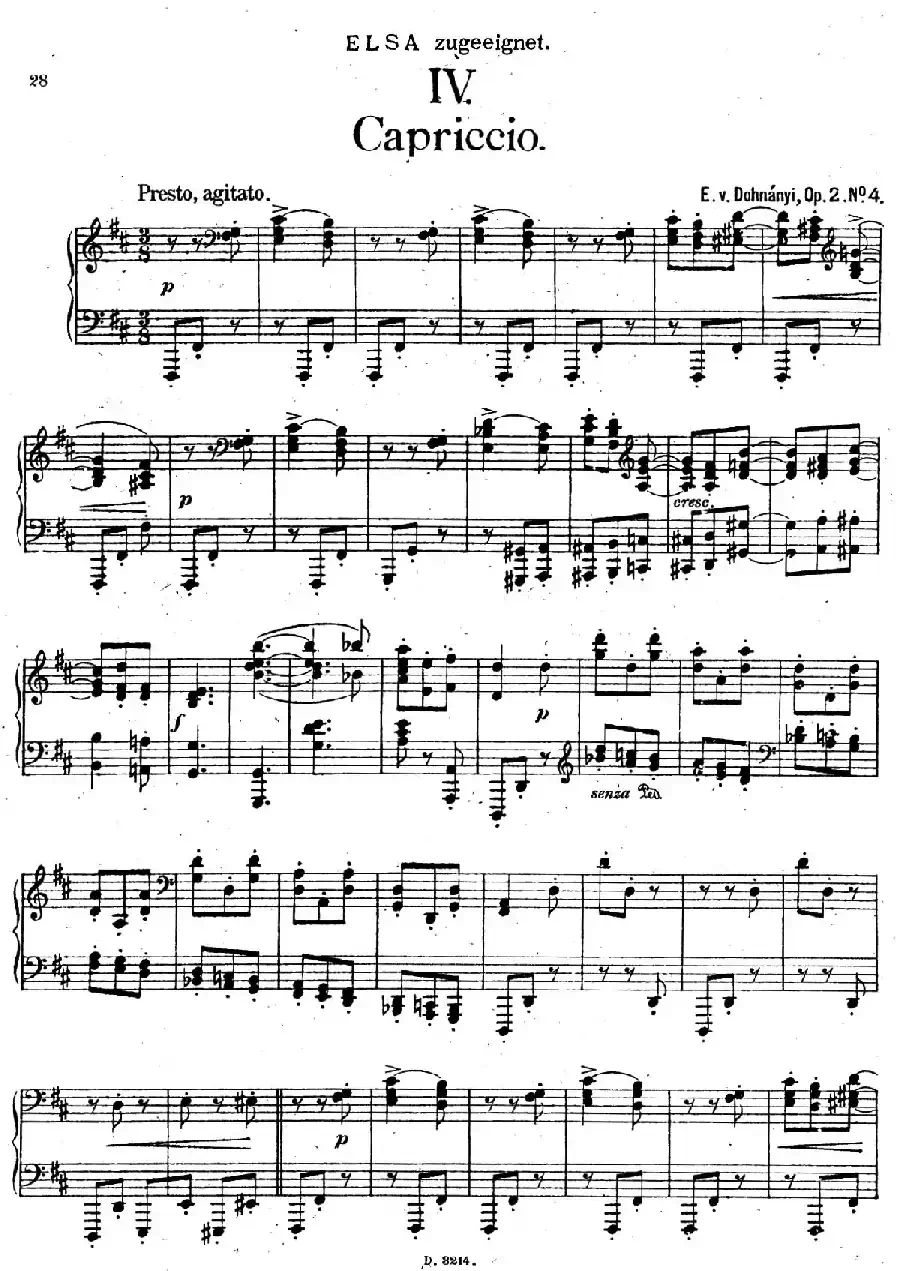Four Pieces 4首小品 Op.2（Ⅳ）