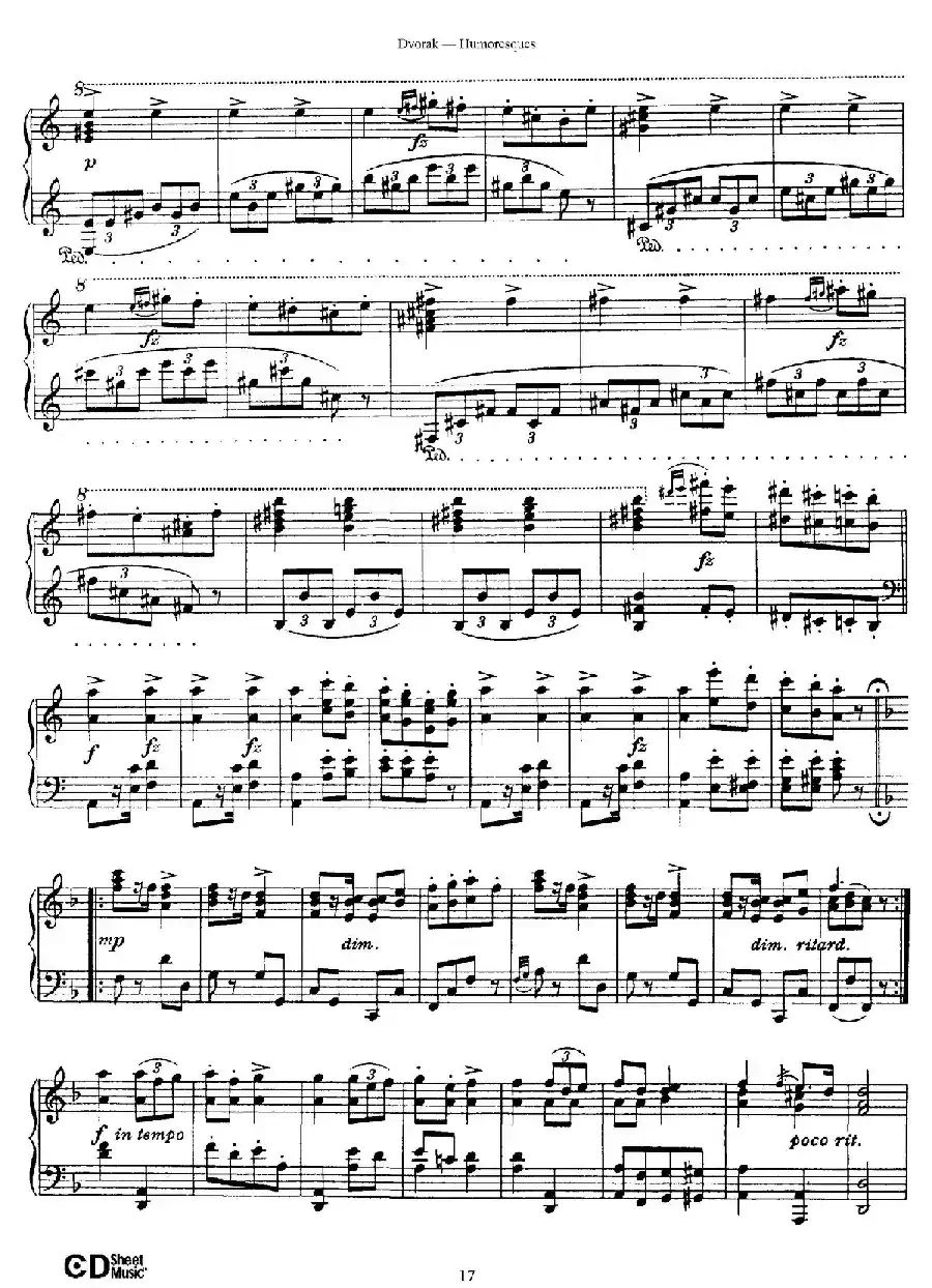8 Humoresques Op.101（8首幽默曲·5）