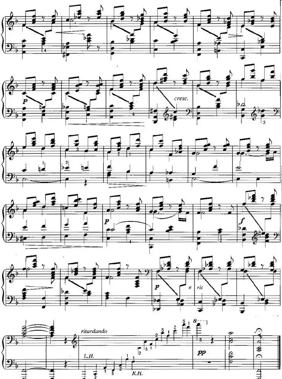 不可不弹的世界钢琴名曲：旋律（F大调）