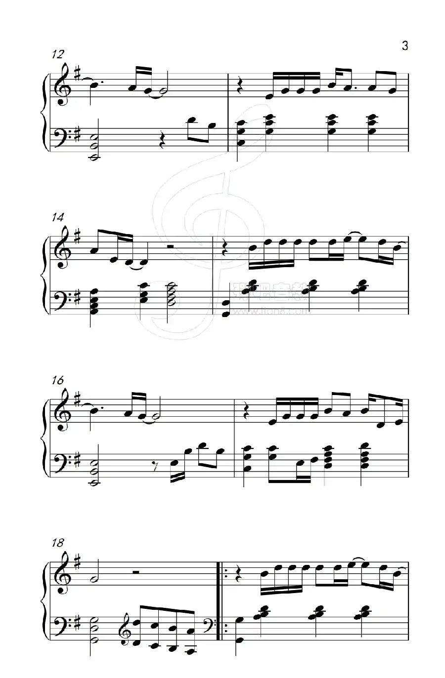 只想一生跟你走（《弹吧音教》制谱版）