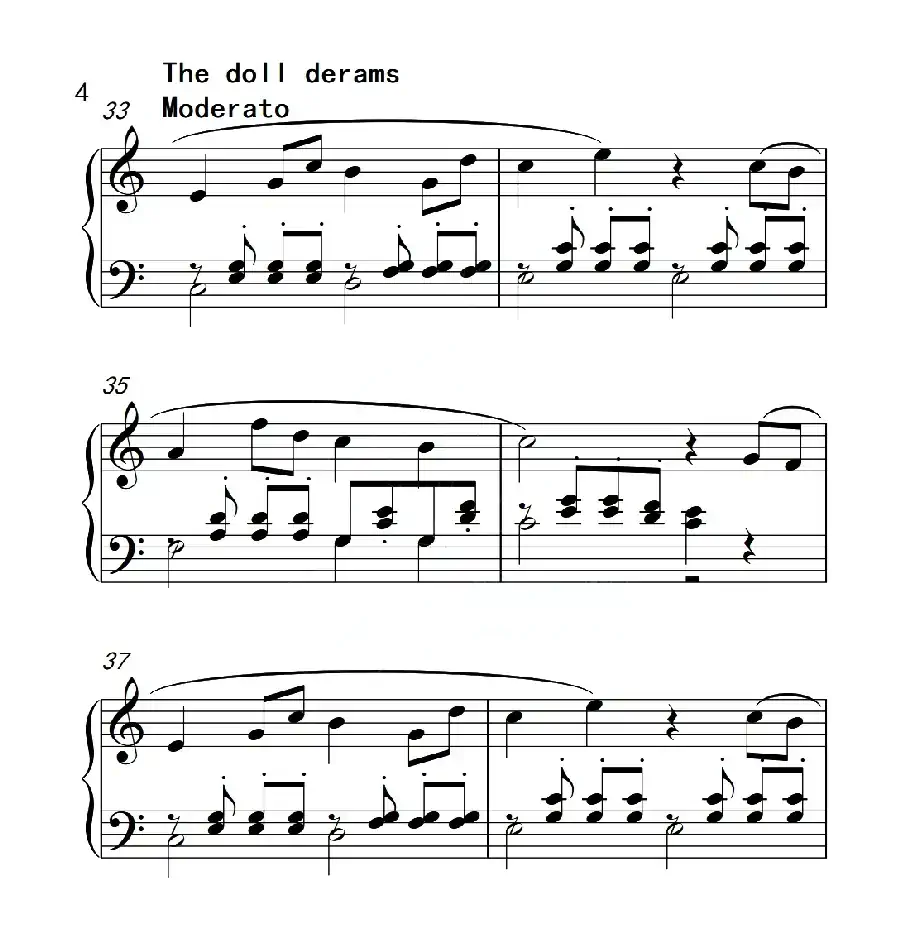 第四级B组 洋娃娃的梦(中国音乐学院钢琴考级作品1~6级)
