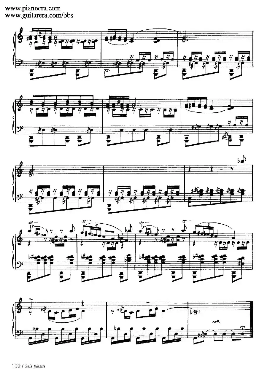 Six Pieces on Spanish Folksongs H.125（6首西班牙民谣小品·6. 赞巴舞曲 Zambra）