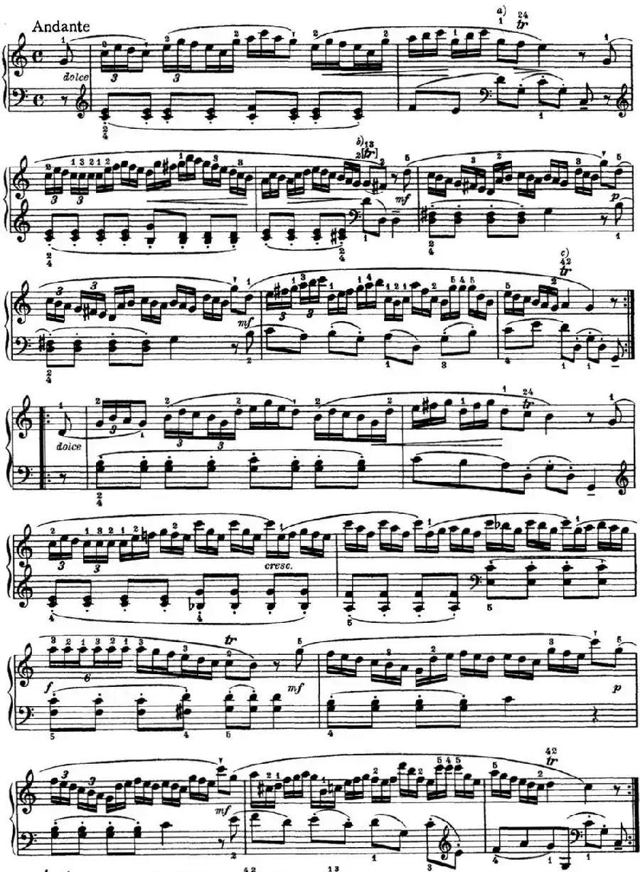 海顿 钢琴奏鸣曲 Hob XVI 1 Divertimento C major