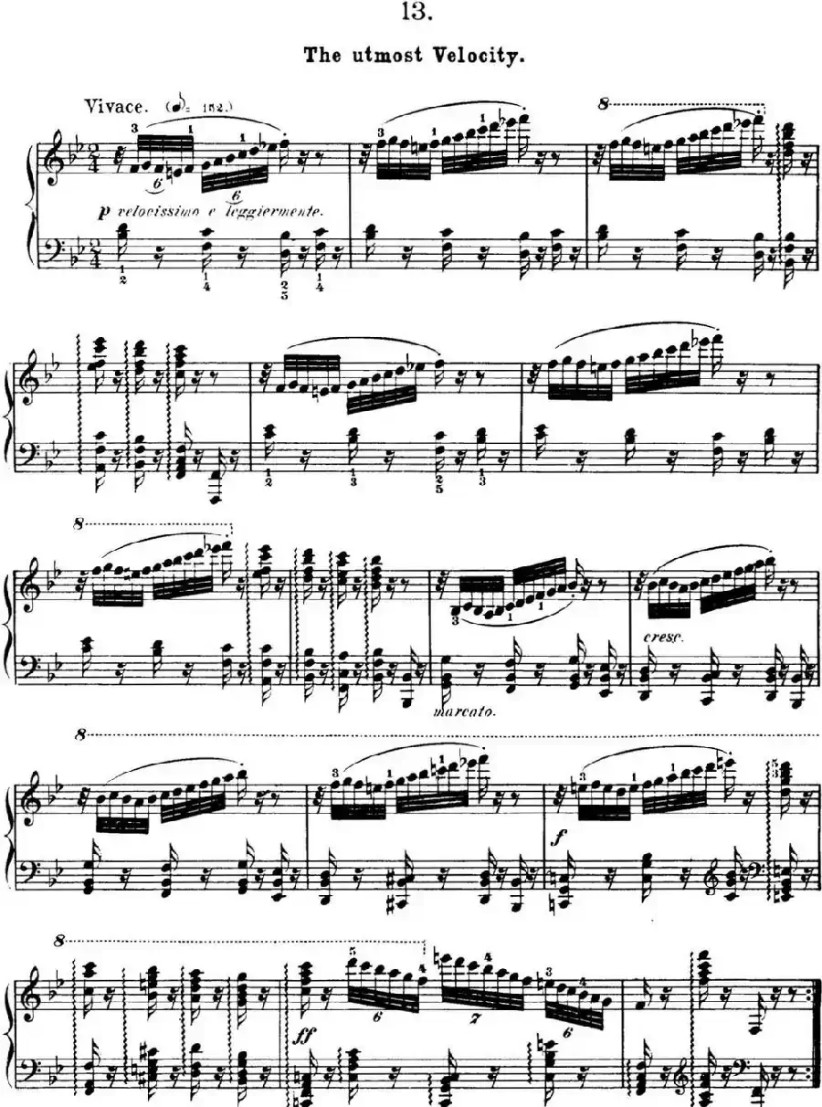 50首车尔尼Op.740钢琴手指灵巧技术练习曲(NO.13)