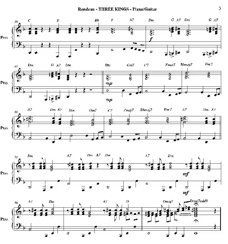 THREE KINGS（钢琴、吉他分谱）