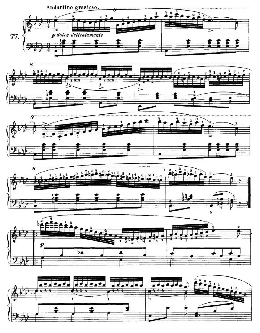 One Hundred and Ten Easy and Progressive Exercises Op.453（车尔尼110首简易练习曲 72——80）