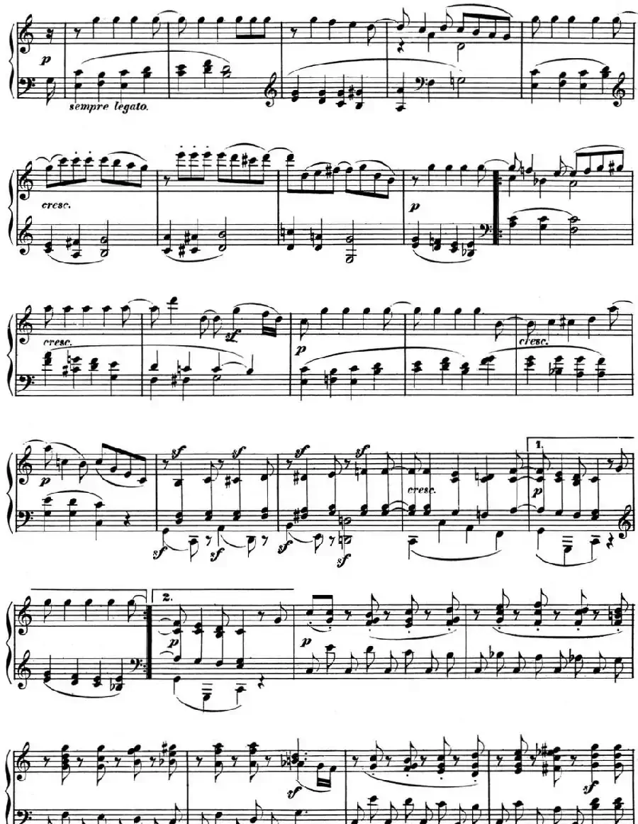 贝多芬钢琴奏鸣曲10 G大调 Op.14 No.2 G major