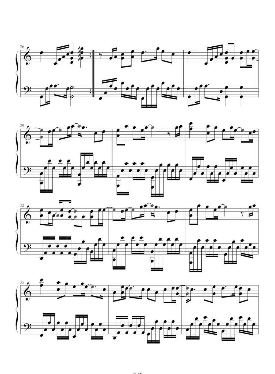 发如雪(《蛐蛐钢琴网》2个版本)