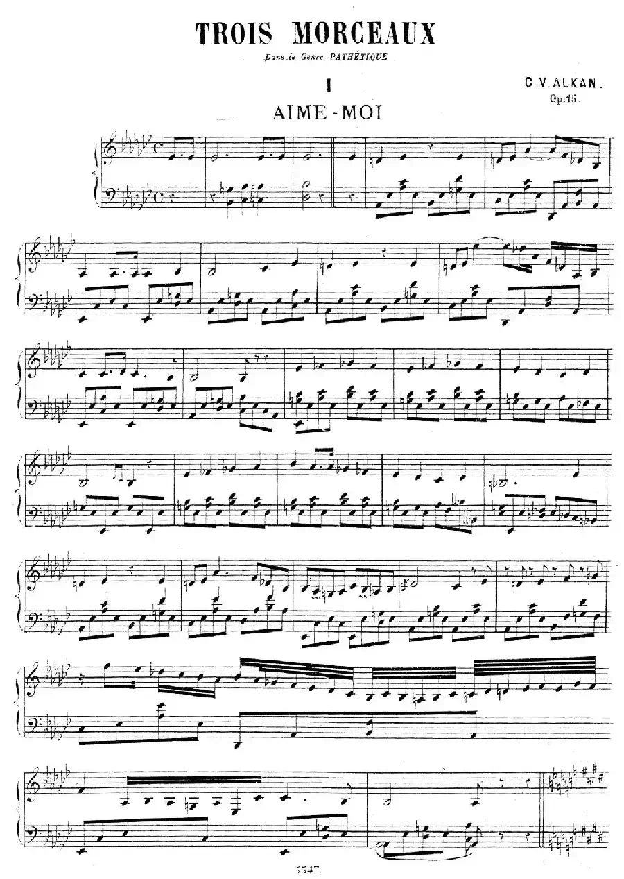 Trois Morceaux Dans Le Genre Pathétique Op.15（3首伤感小品·Ⅰ）
