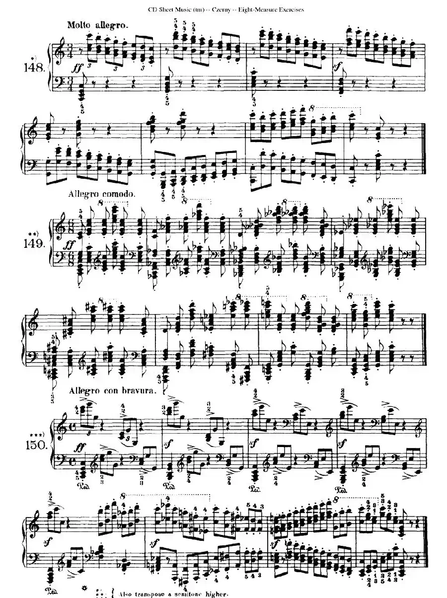 160 Eight- Measure Exercises.Op.821(车尔尼160首钢琴八小节练习曲(142——160))