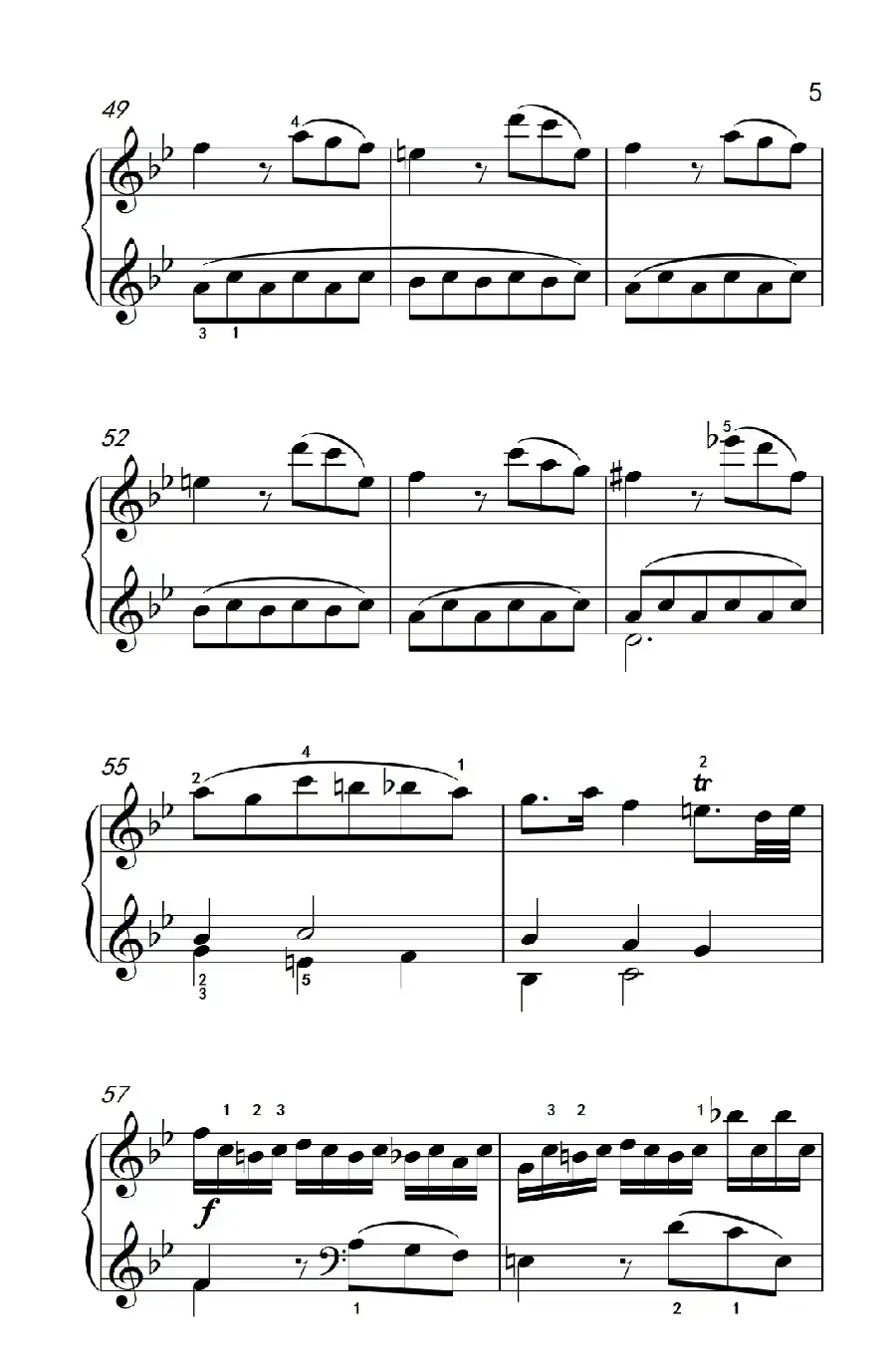 第七级1.♭B大调奏鸣曲 第一乐章 K.570(中央音乐学院 钢琴(业余)考级教程 7-9级)