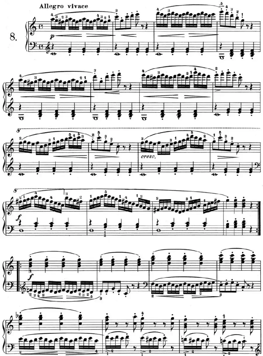 25首车尔尼Op.748练习曲（NO.8）