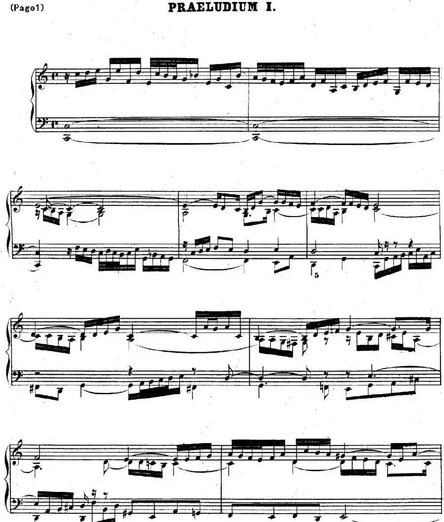巴赫《平均律钢琴曲集·第二卷》之前奏曲(NO.1)