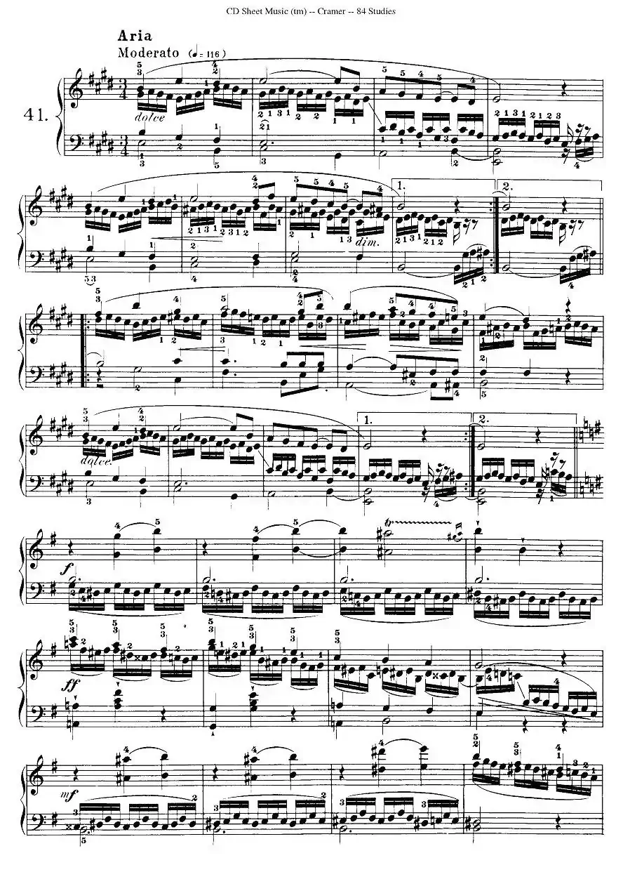 Cramer - 84 exercices（41—45）（克拉莫84首钢琴练习曲）
