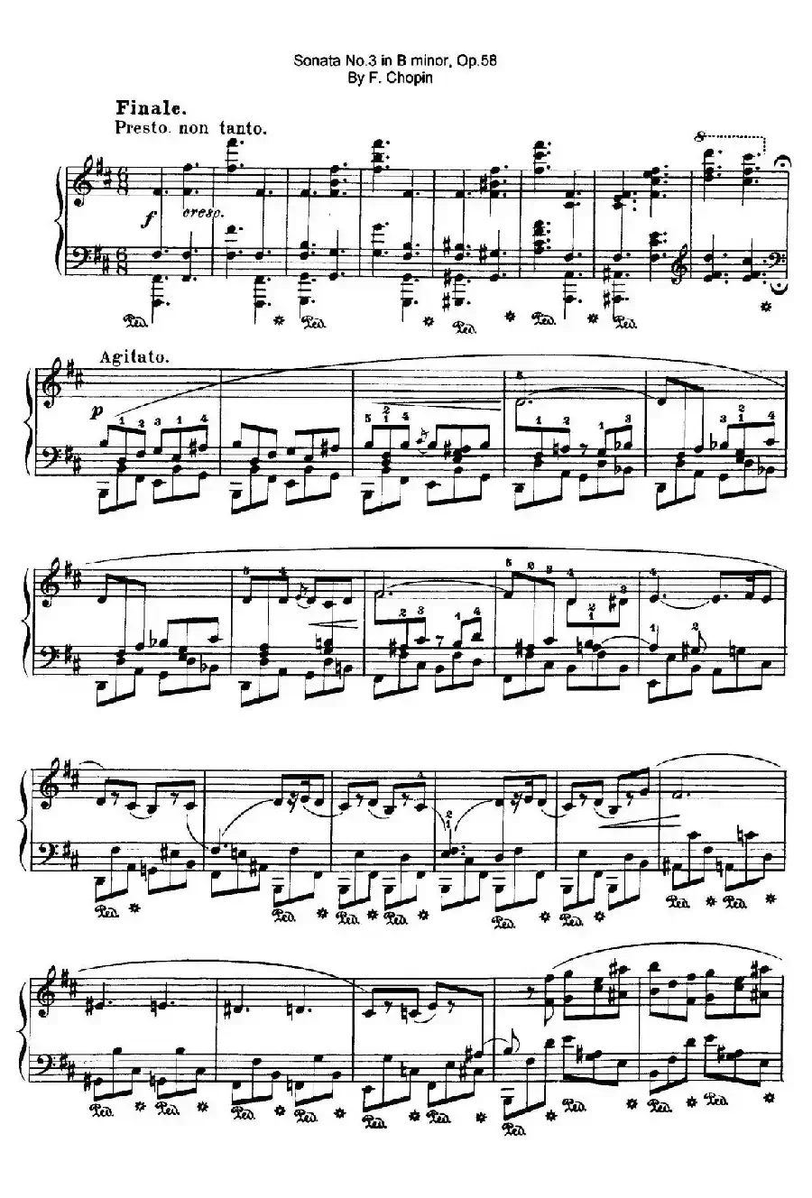 Piano Sonata No.3 in b Minor Op.58（b小调第三钢琴奏鸣曲·第四乐章）