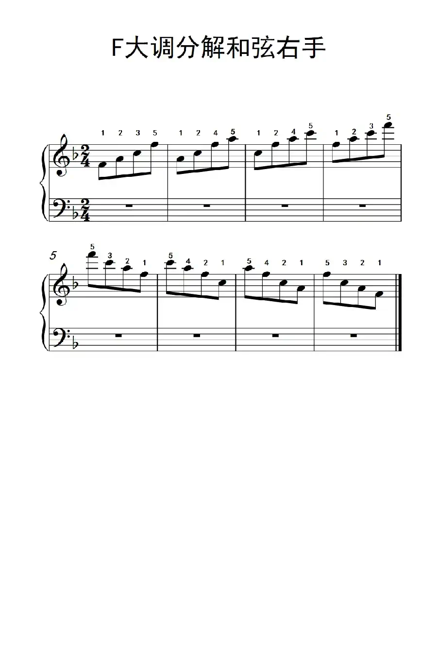第二级 5.F大调分解和弦右手(中央音乐学院 钢琴(业余)考级教程 1-3级)