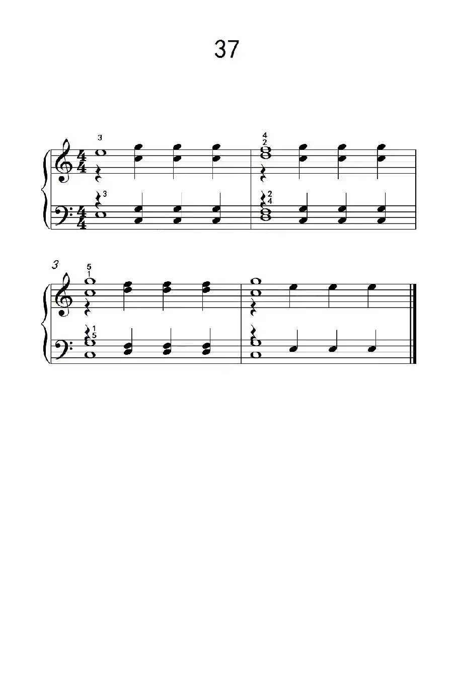 加强手指独立性的练习 37(儿童钢琴手指练习 2)