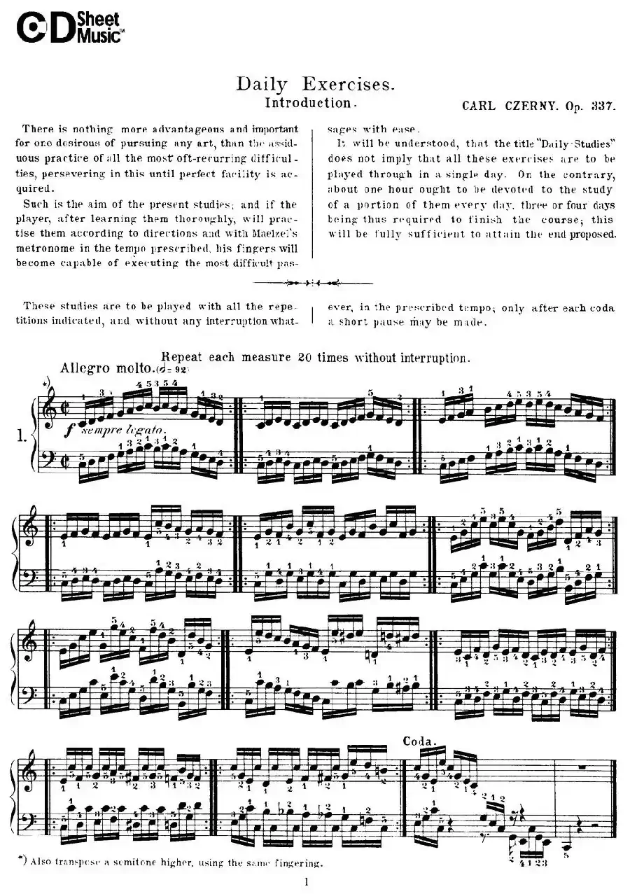 Czerny - 40 Daily Exerci Op.337（1—5）（40首日常训练曲）
