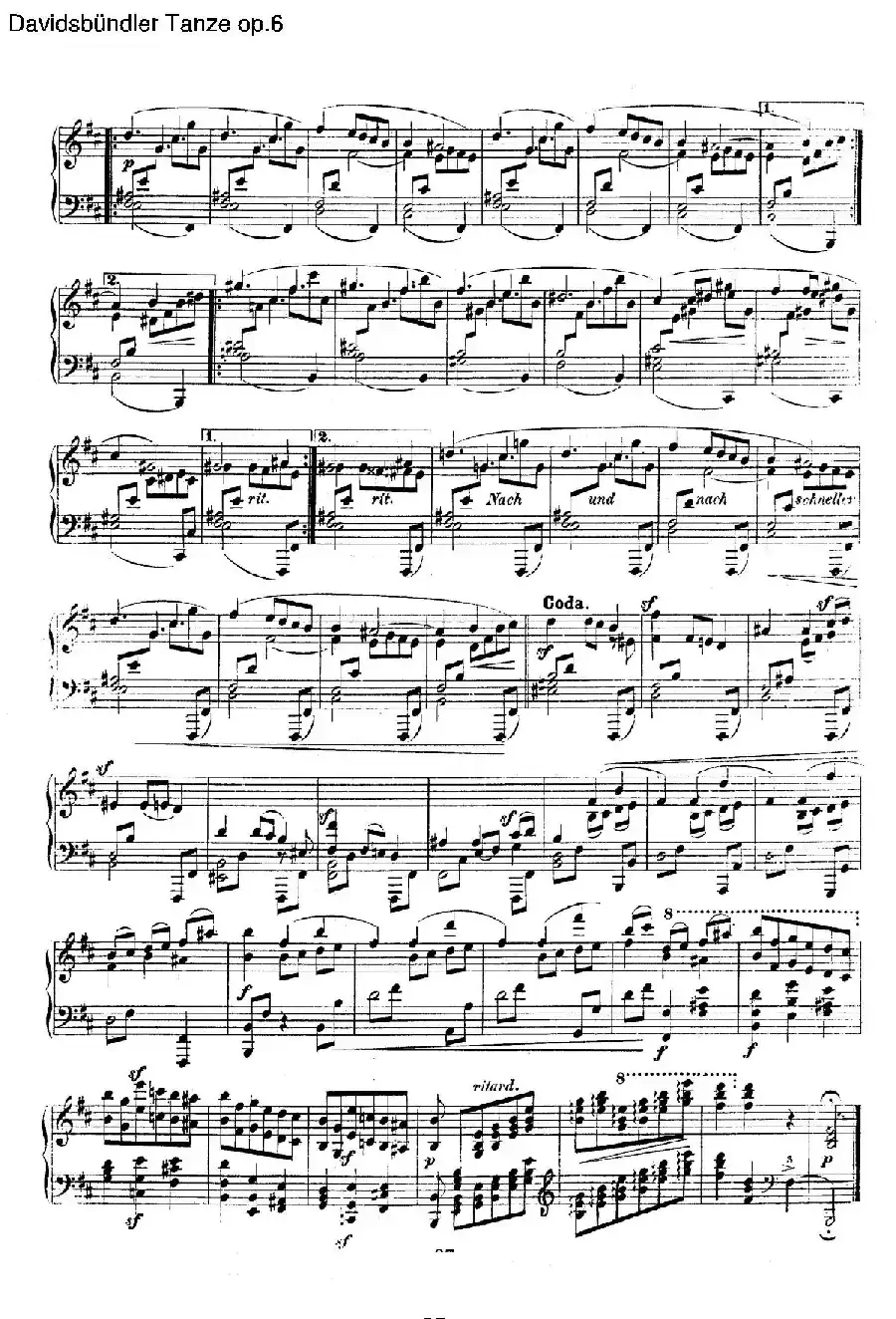 Davidsbundler Tanze Op.6（大卫同盟舞曲）