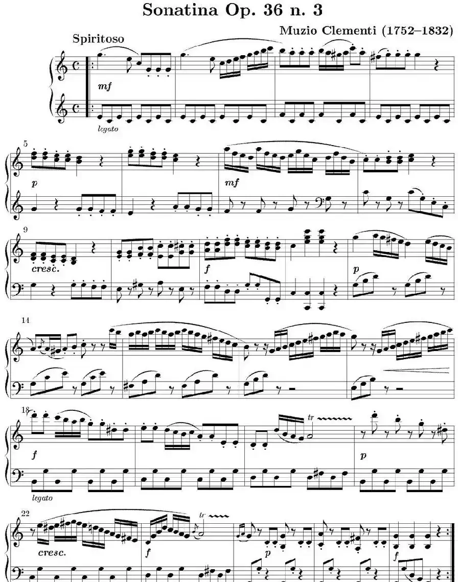 6 Sonatinas Op.36（6首钢琴小奏鸣曲-3）
