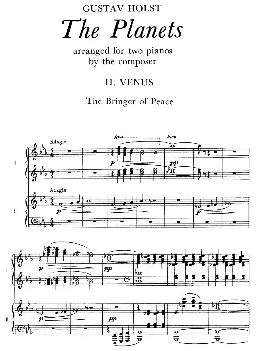 The Planets Op.32（双钢琴）（行星·第二乐章 金星—和平使者）