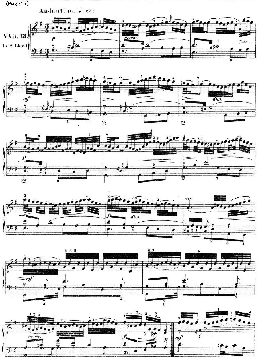 哥德堡变奏曲 巴赫 Goldberg Variationen BWV988