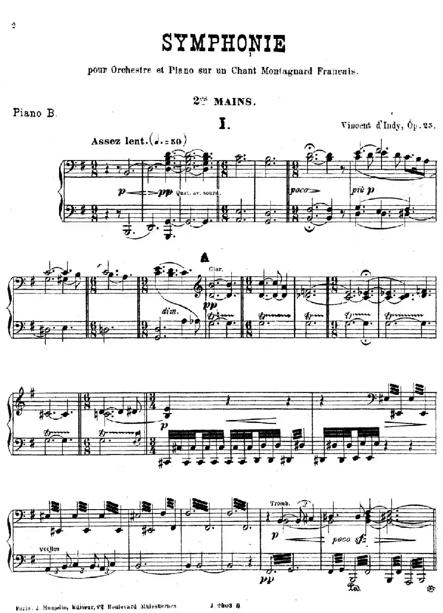 Symphony on a French Mountain Air Op.25（法国山歌交响曲·双钢琴·Ⅰ）