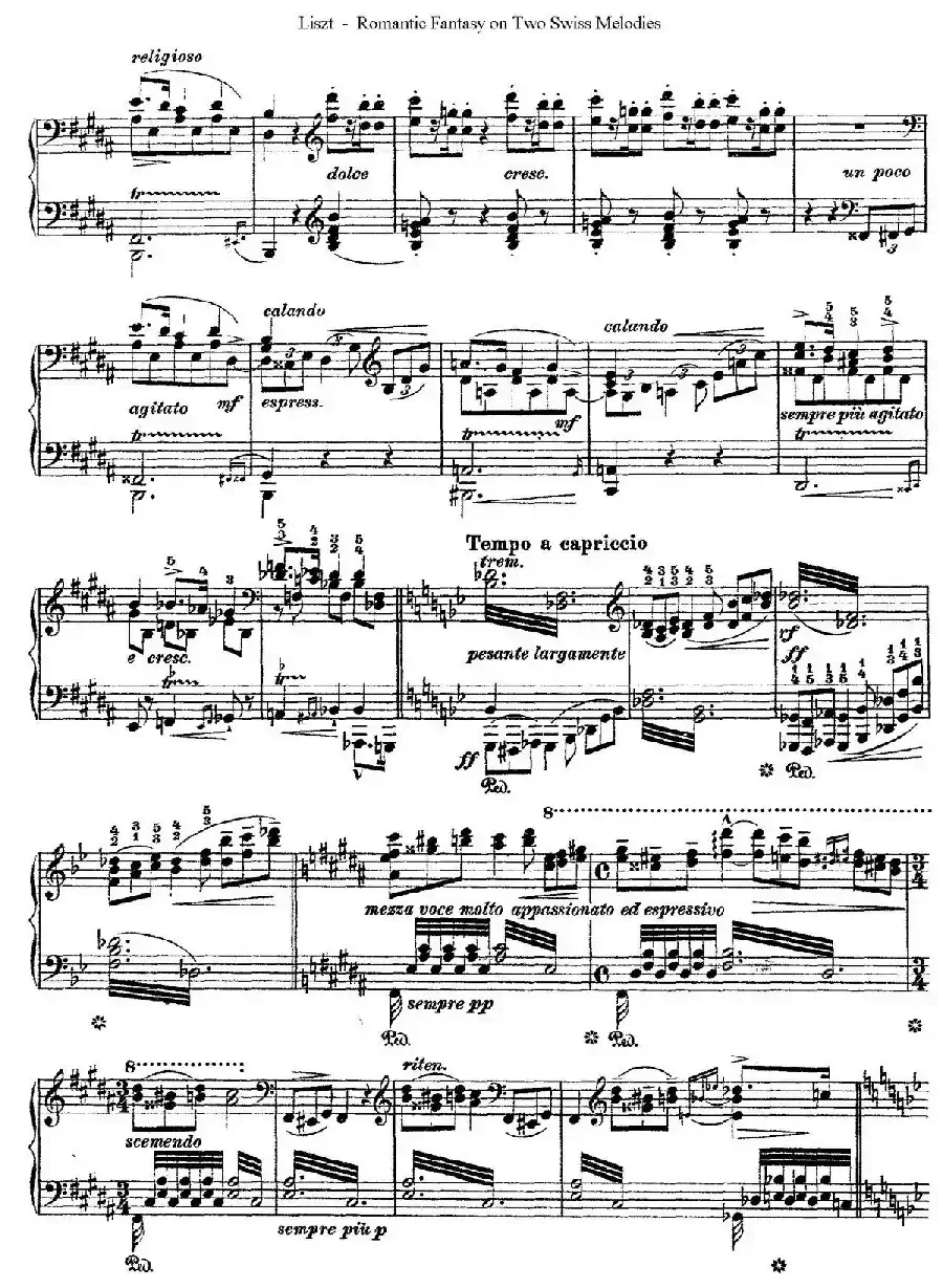 Romantic Fantasy on 2 Swiss Melodies Op.5（浪漫幻想曲）