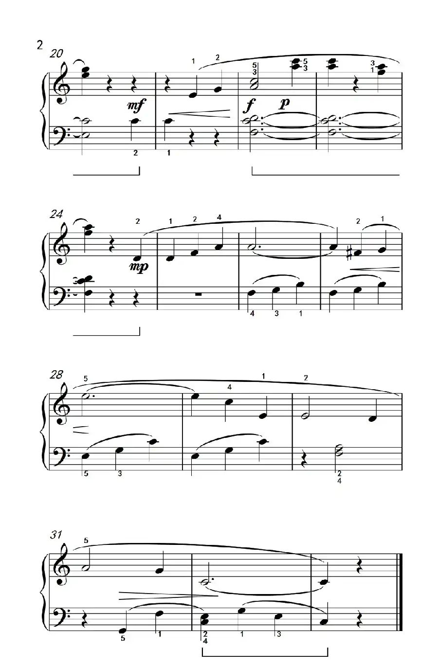 美丽的蓝色多瑙河（约翰·汤普森 成人钢琴教程 第二册）