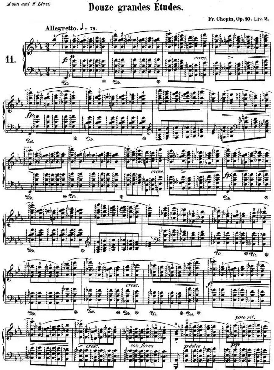 肖邦练习曲11 Op.10 No.11 降E大调 Eb major