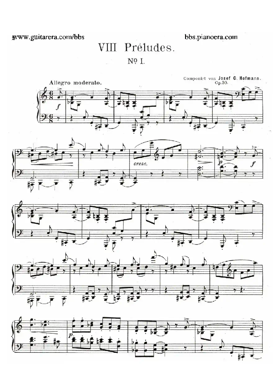 Eight Preludes Op.30（8首前奏曲 1. C大调）