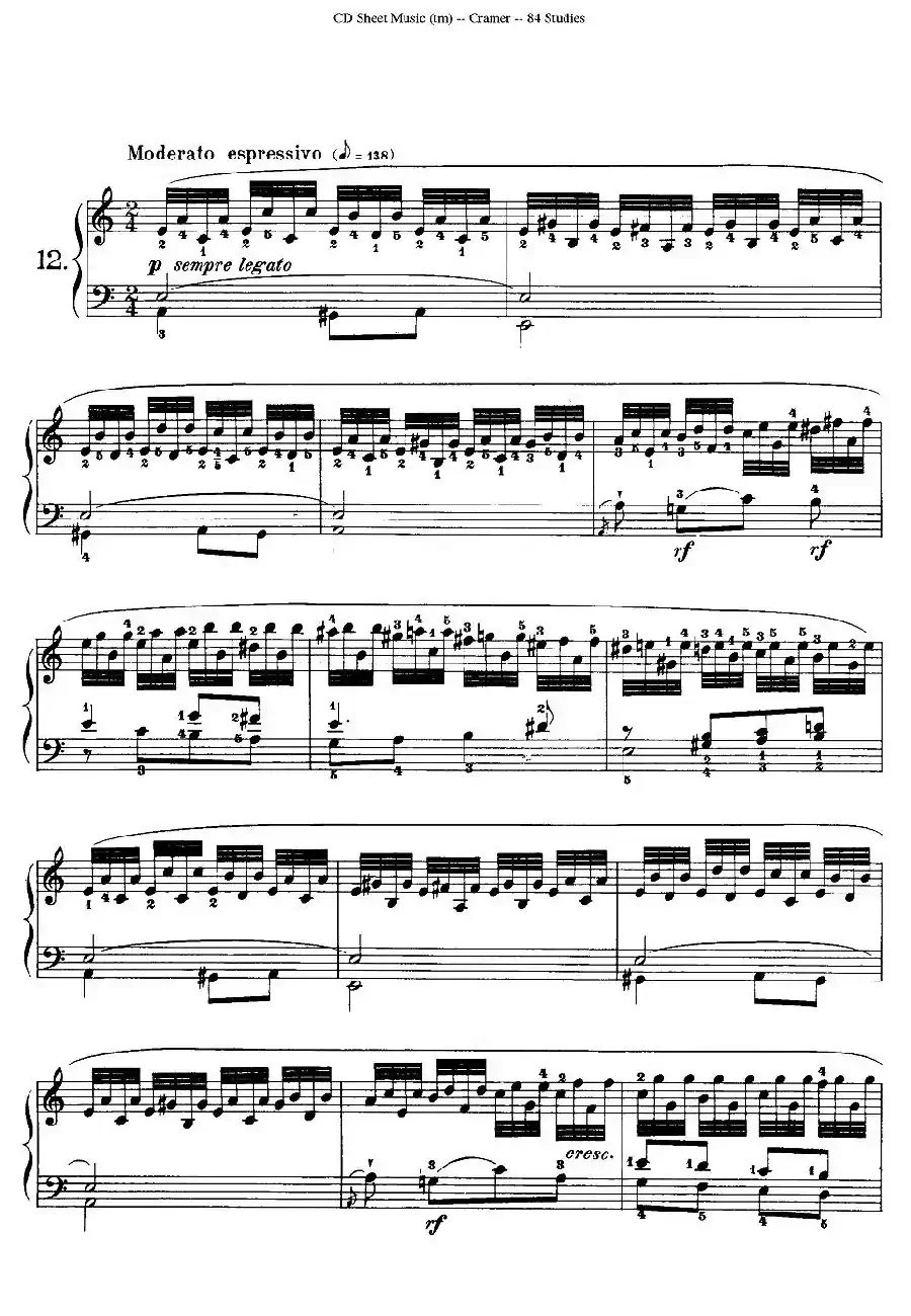 Cramer - 84 exercices（11—15）（克拉莫84首钢琴练习曲）