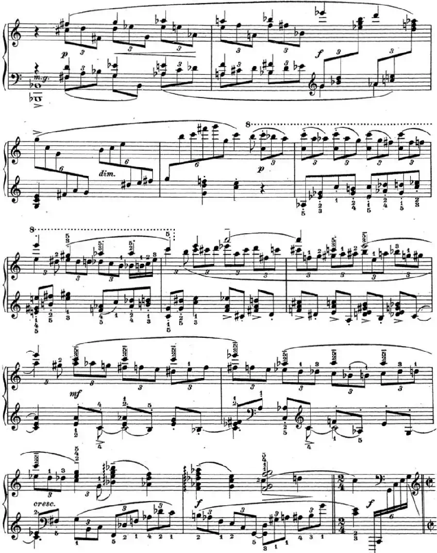 拉赫玛尼诺夫 钢琴前奏曲12 C大调 Op.32 No.1