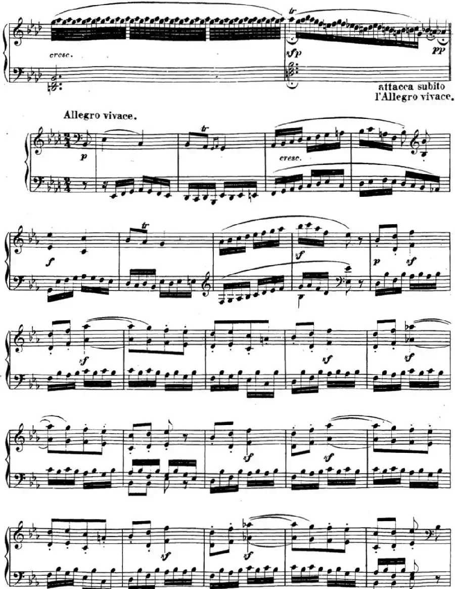 贝多芬钢琴奏鸣曲13 幻想奏鸣曲 降E大调 Op.27 No.1 E-flat major