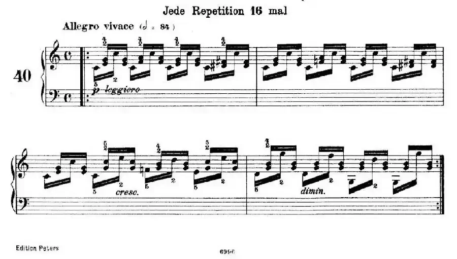 School of the Virtuoso Op.365（60首钢琴高级练习曲·40）