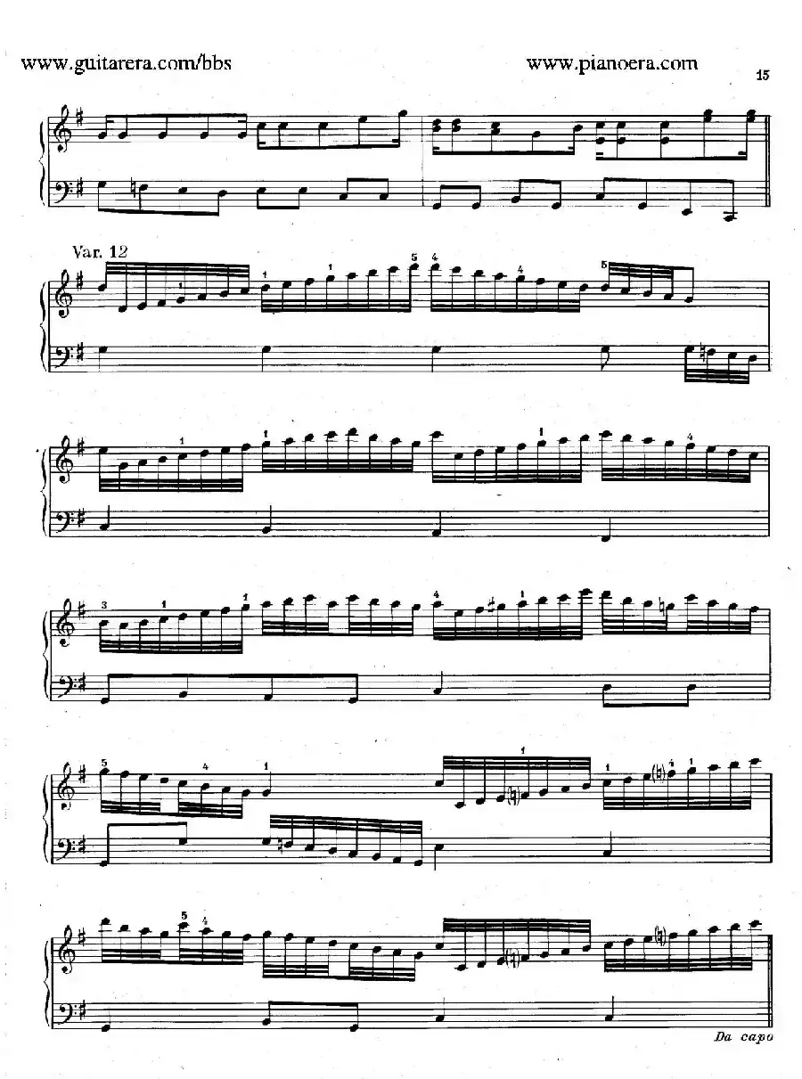 Variations on the Russian Song（俄国民歌主题变奏曲）