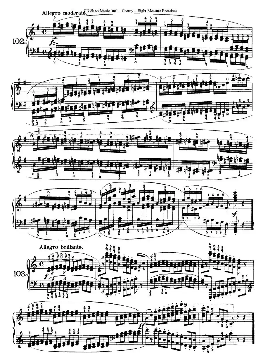 160 Eight- Measure Exercises.Op.821（车尔尼160首钢琴八小节练习曲（88——103））