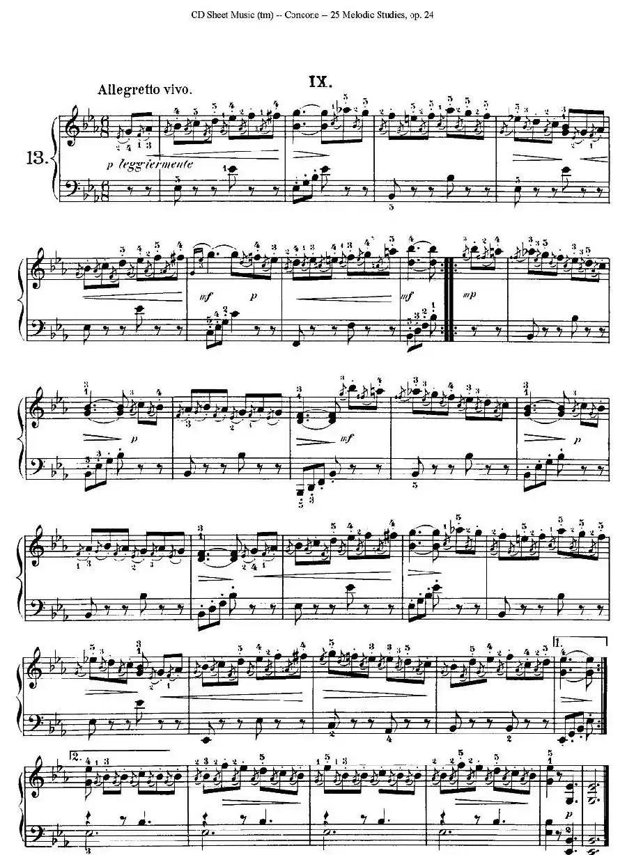 Concone - 25 Melodic Studies easy and progressive（11—15）