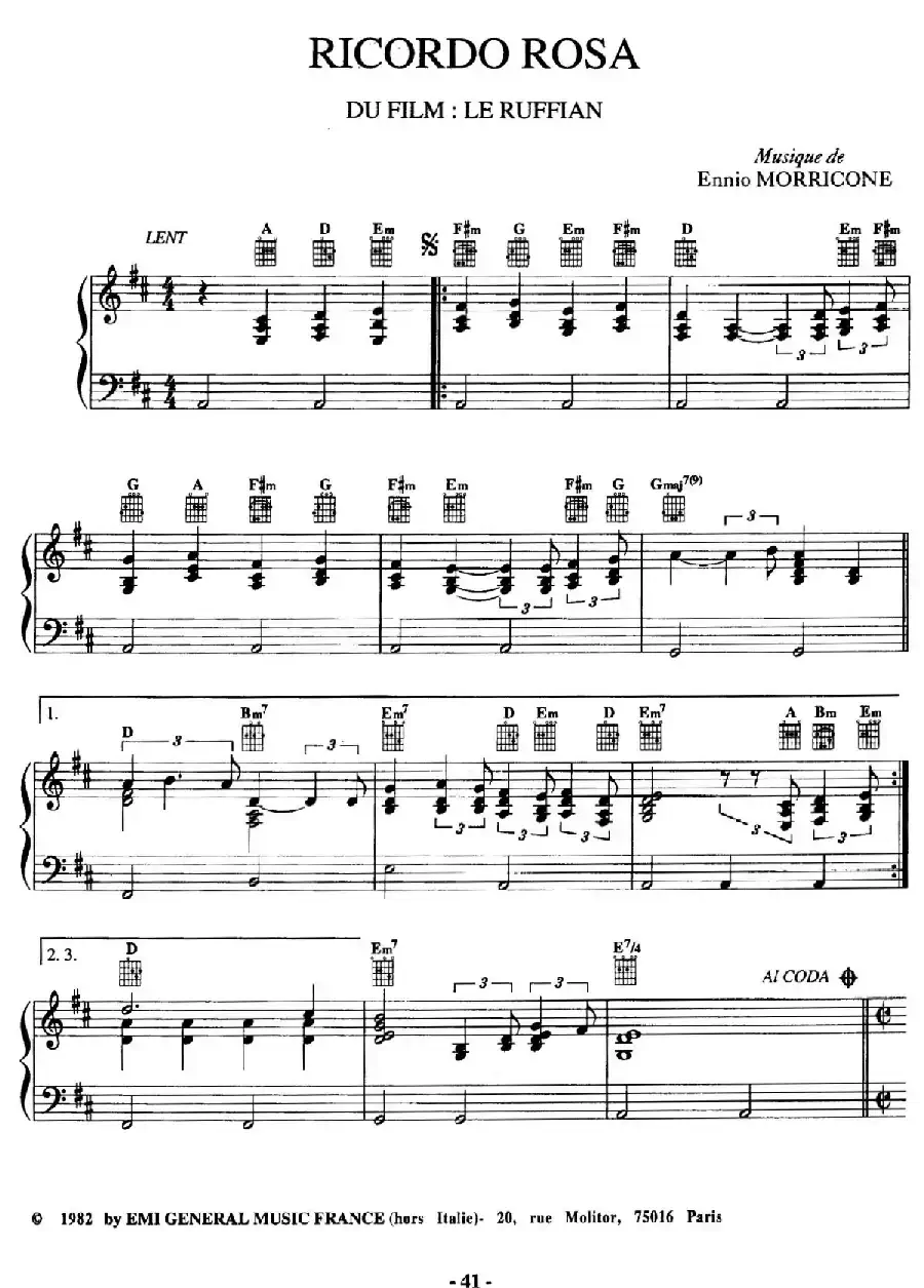 电影配乐大师莫瑞康最佳20首钢琴谱（Best of Ennio Morricone·12）