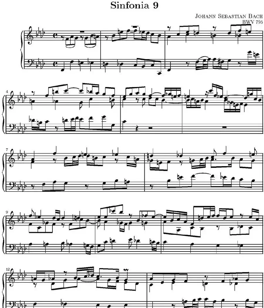 15首巴赫三部创意曲集（NO.9）