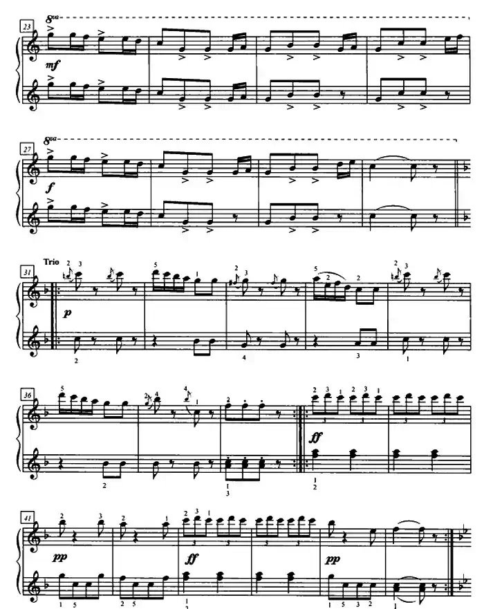 捷克波尔卡舞曲(四手联弹、第一钢琴)